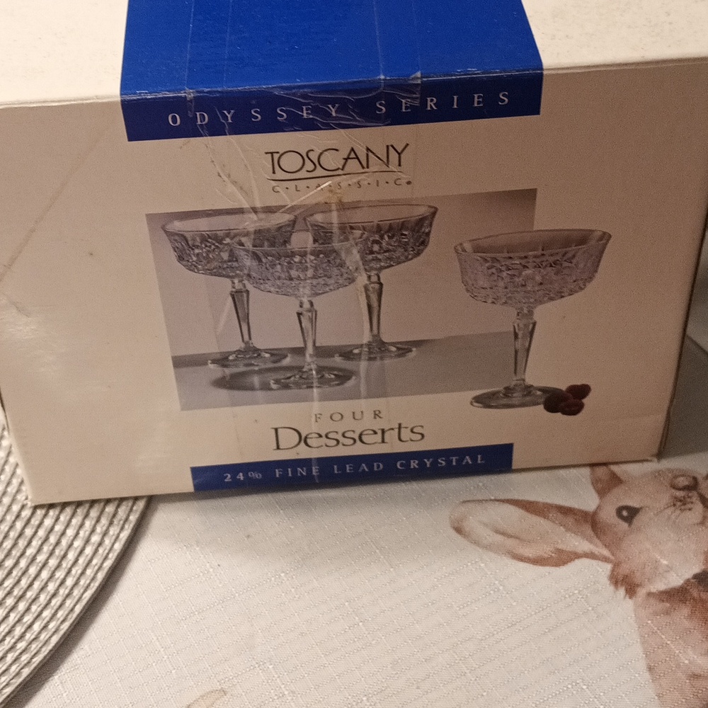 Brand New in Opened Box Toscany Dessert Glasses